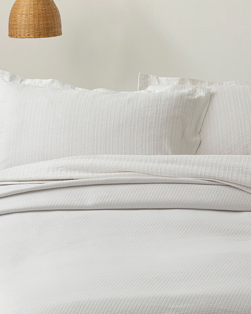 Diamond Jacquard Weaving Summer Blanket White (view 5)
