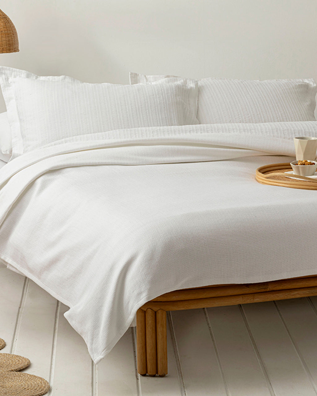 Etamin Jacquard Weaving Summer Blanket White - Single 160x230 cm
