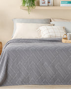 Creative Waffle Jacquard Single Size Summer Blanket 150x220 cm Anthracite