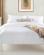 Thick 300 TC Cotton Satin Double Size Duvet Cover Set 200x220 cm White