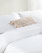 Thick 300 TC Cotton Satin Double Size Duvet Cover Set 200x220 cm White (view 3)