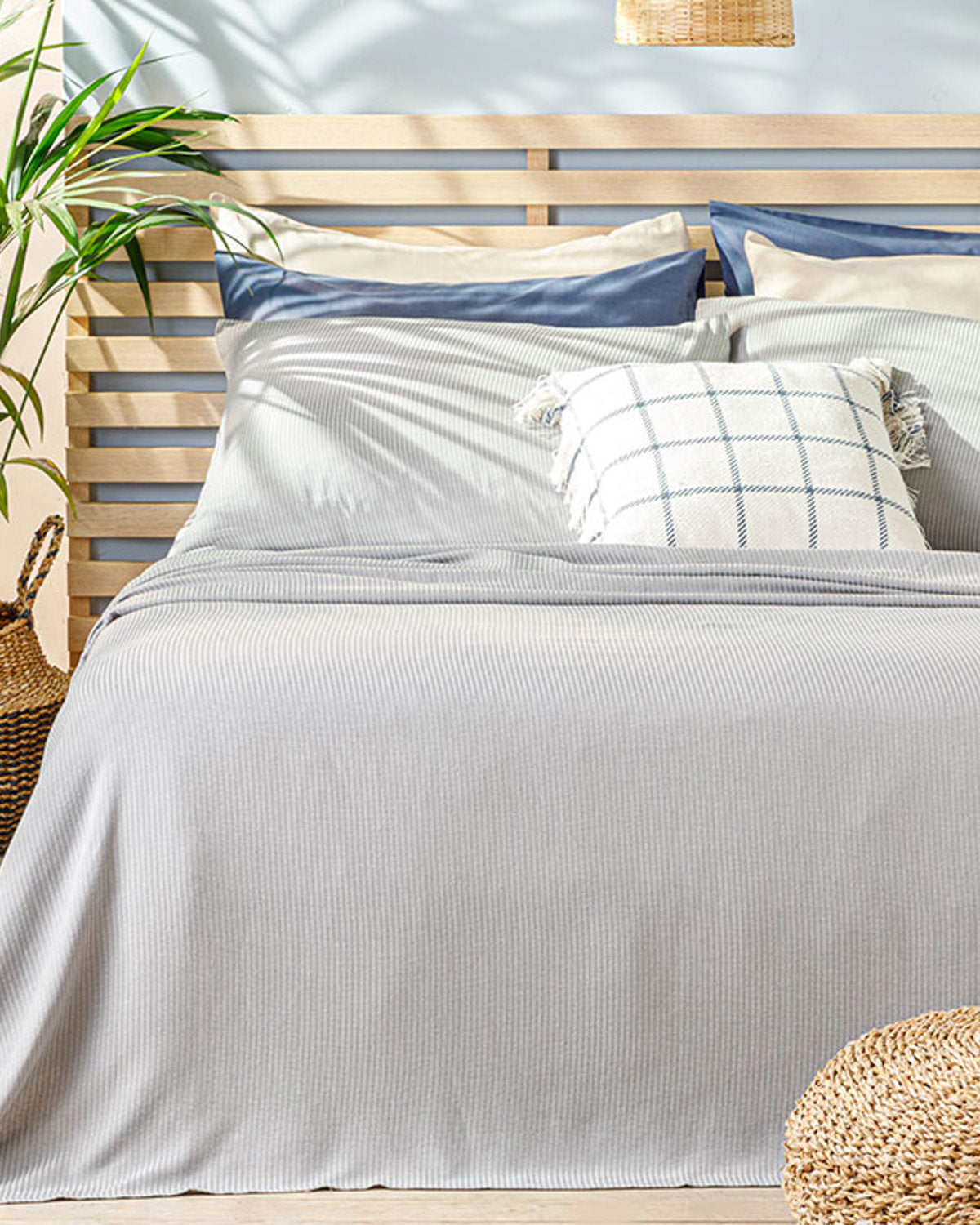 Cool Stripe Soft Touch Single Size Summer Blanket Set 150x220 cm (view 4)
