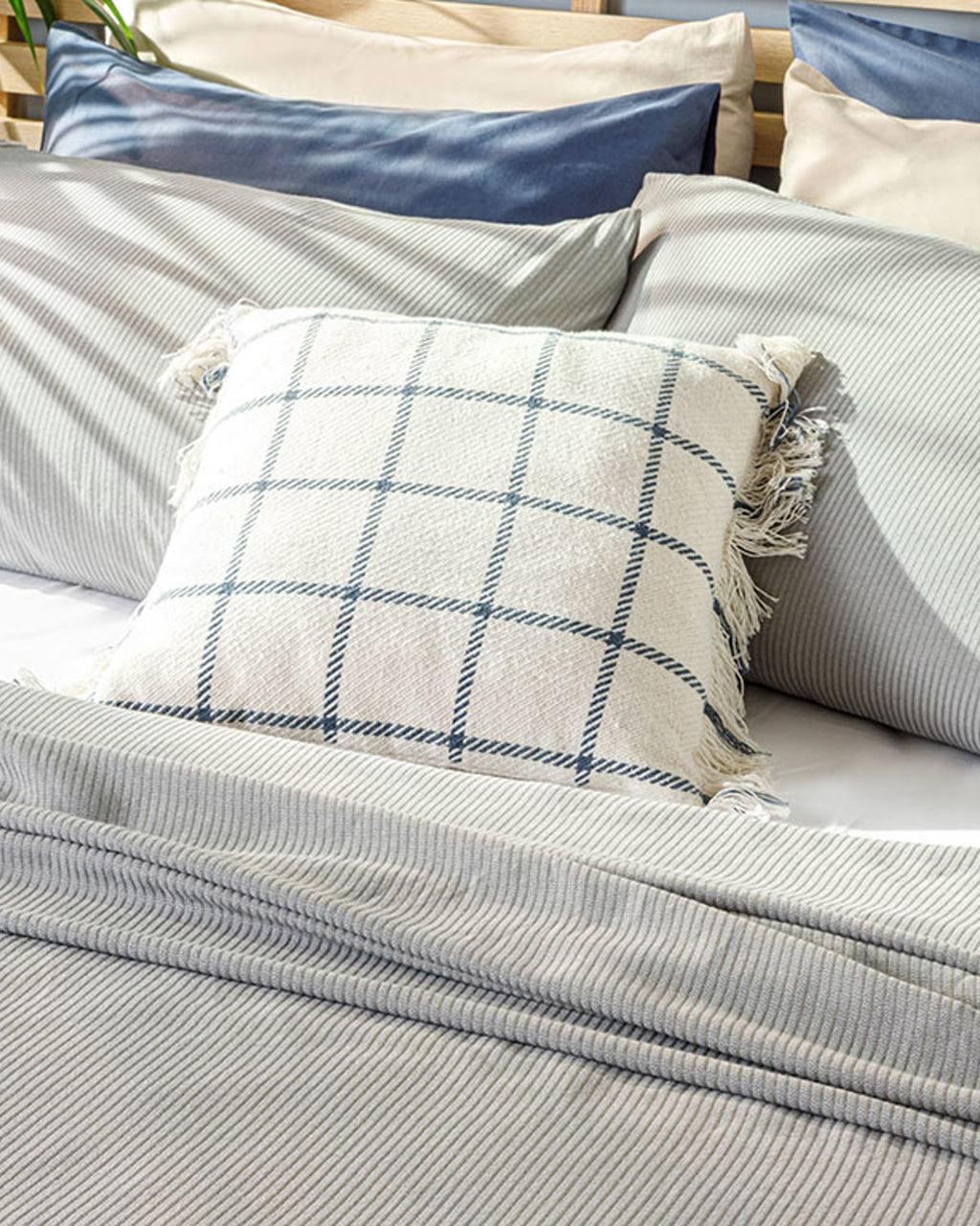 Cool Stripe Soft Touch Single Size Summer Blanket Set 150x220 cm (view 5)
