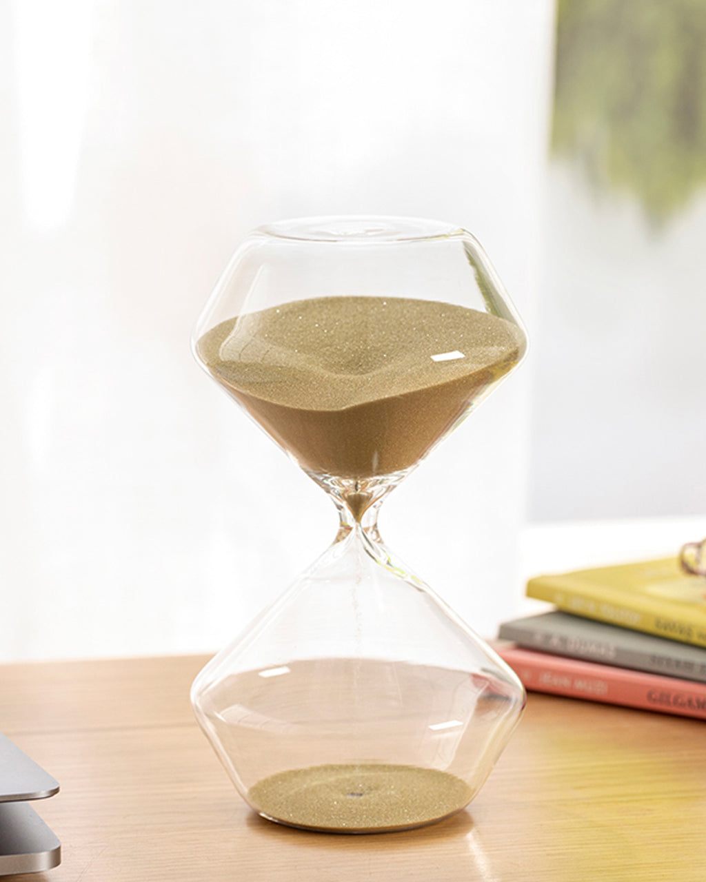 Fancy Glass 30 Min Hourglass 9.5x9.5x17.5 cm Gold