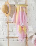 Royal Stripe Cotton Bath Wrap 95x165 cm - Pink - Yellow