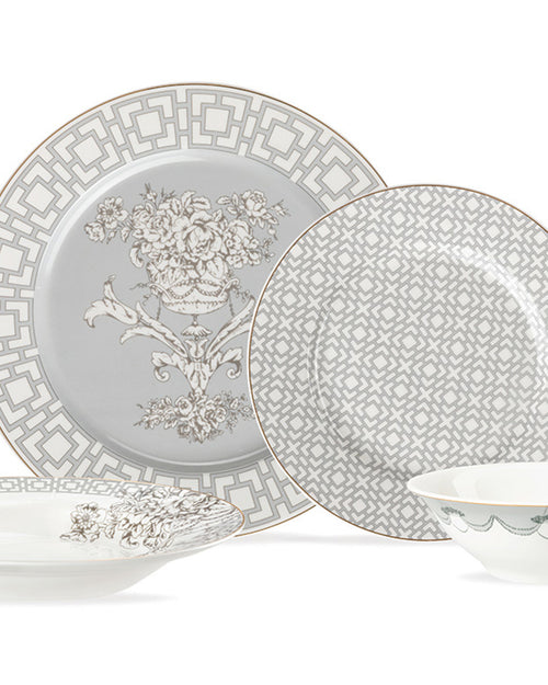 Alessa Porcelain Table Set 24 Pieces, 6 Servings Beige - Gray - Cream (view 2)