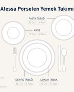 Alessa Porcelain Table Set 24 Pieces, 6 Servings Beige - Gray - Cream (view 3)