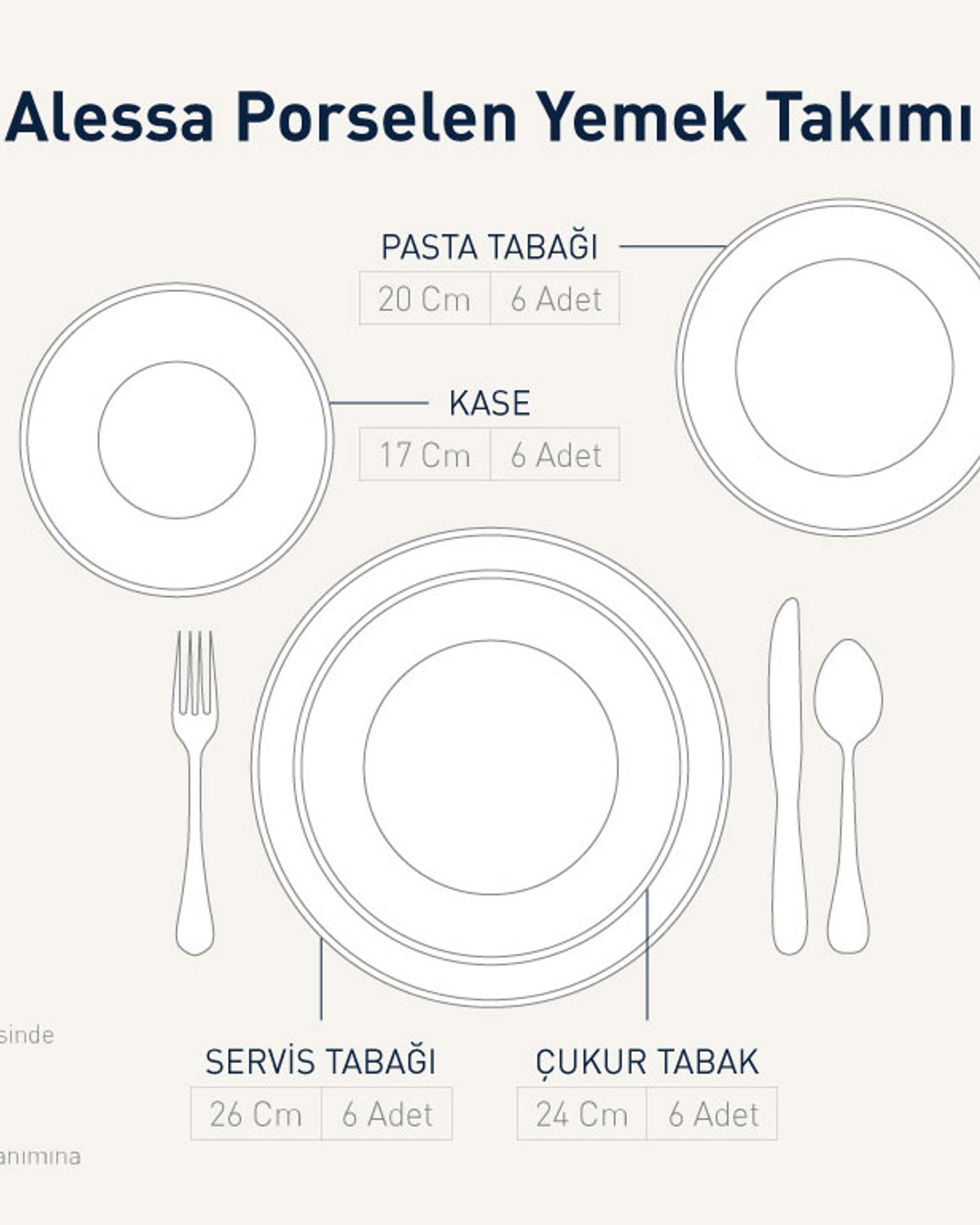 Alessa Porcelain Table Set 24 Pieces, 6 Servings Beige - Gray - Cream (view 3)