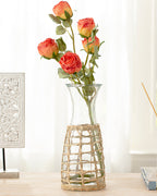 Rose Bouquet Single Branch Artificial Flower 61 cm Red