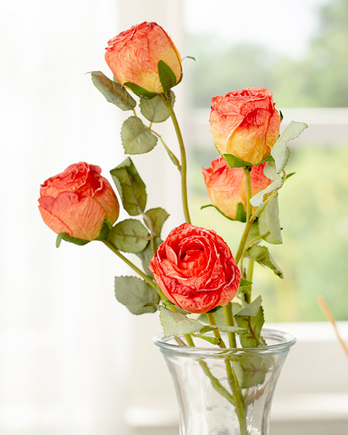 Rose Bouquet Single Branch Artificial Flower 61 cm Red (view 2)