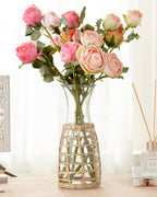 Rose Bouquet Single Branch Artificial Flower 61 cm Red (view 3)