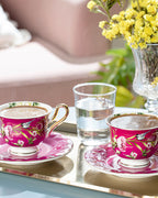 Vanilla New Bone China 4 Pieces 2 Servings Coffee Cup Set 90 ml - Yellow & Violet (view 5)