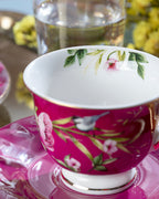 Vanilla New Bone China 4 Pieces 2 Servings Coffee Cup Set 90 ml - Yellow & Violet (view 6)