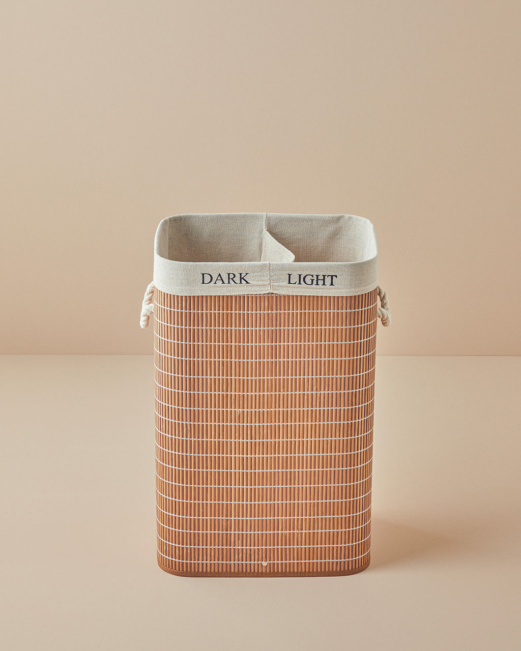 Urbann Bamboo Foldable with 2 Sections Laundry Basket 40x30x60 cm Brown (view 3)