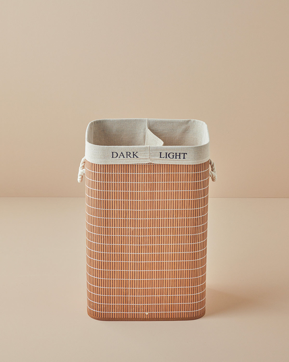 Urbann Bamboo Foldable with 2 Sections Laundry Basket 40x30x60 cm Brown (view 3)