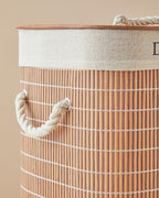 Urbann Bamboo Foldable with 2 Sections Laundry Basket 40x30x60 cm Brown (view 4)