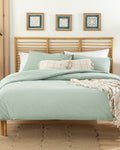 Moderna Plain Flame Duvet Cover Set - Celadon - Single 160x220 cm