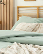 Moderna Plain Flame Duvet Cover Set - Navy Blue - Single 160x220 cm (view 2)