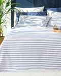 HIP Stripe Printed Single Size Summer Blanket Set 150x220 cm Blue