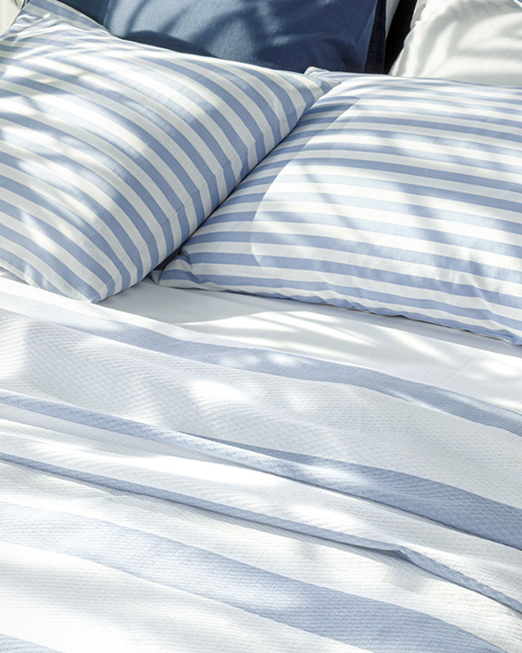 HIP Stripe Printed Single Size Summer Blanket Set 150x220 cm Blue (view 3)