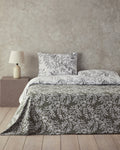 Olive Twig Crêpe Duvet Cover Set Olive Green - Single 160x220 cm