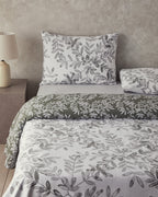 Olive Twig Crêpe Duvet Cover Set Olive Green - King 240x220 cm (view 2)