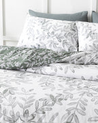 Olive Twig Crêpe Duvet Cover Set Olive Green (view 9)