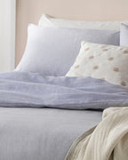 Petite Daisies Yarn Dyed Single Size Duvet Cover Set 160x220 cm Lilac (view 3)