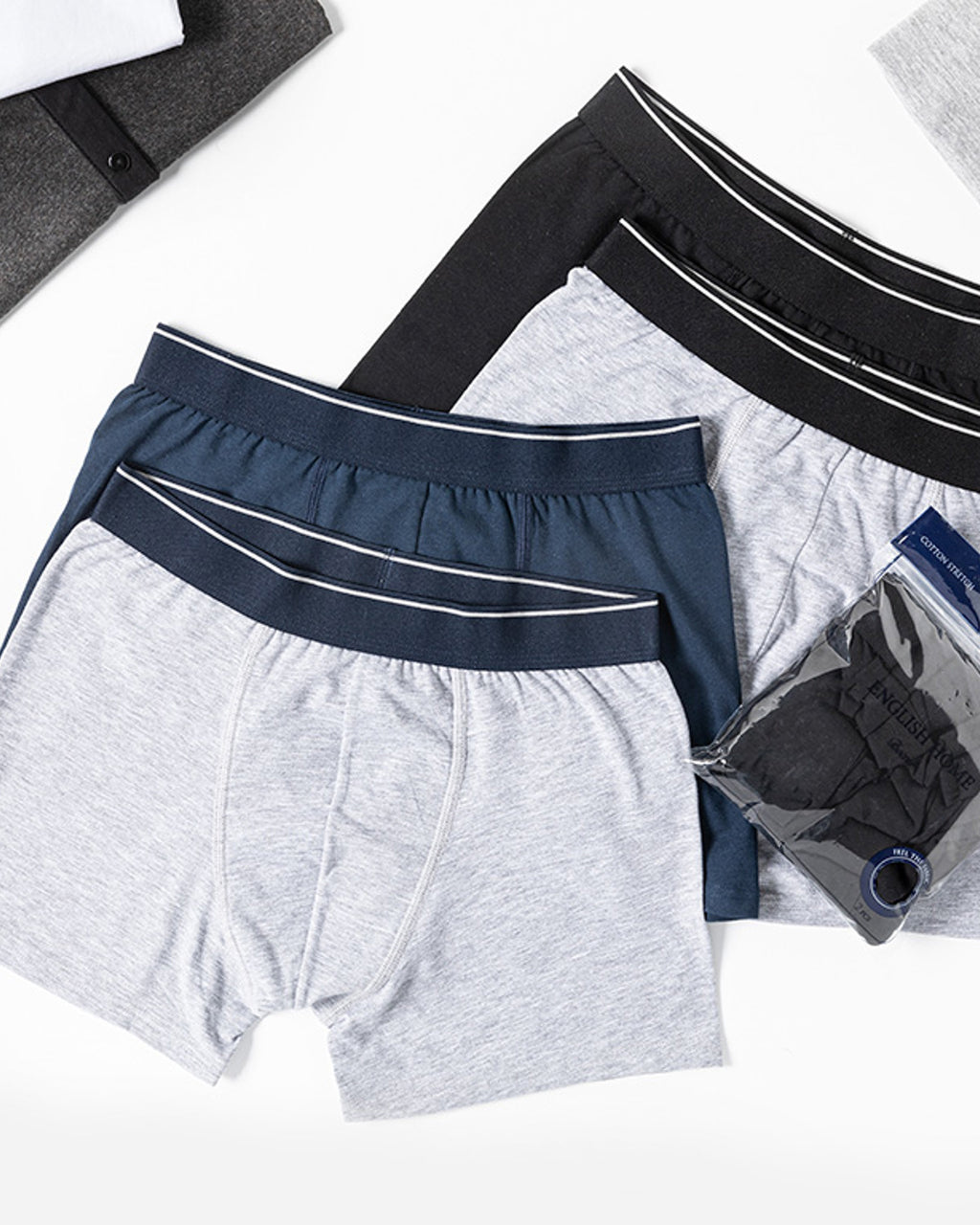 Comfort Cotton/Cotton Polyester Men’s 2 pcs Boxer S Navy Blue - Gray (view 3)