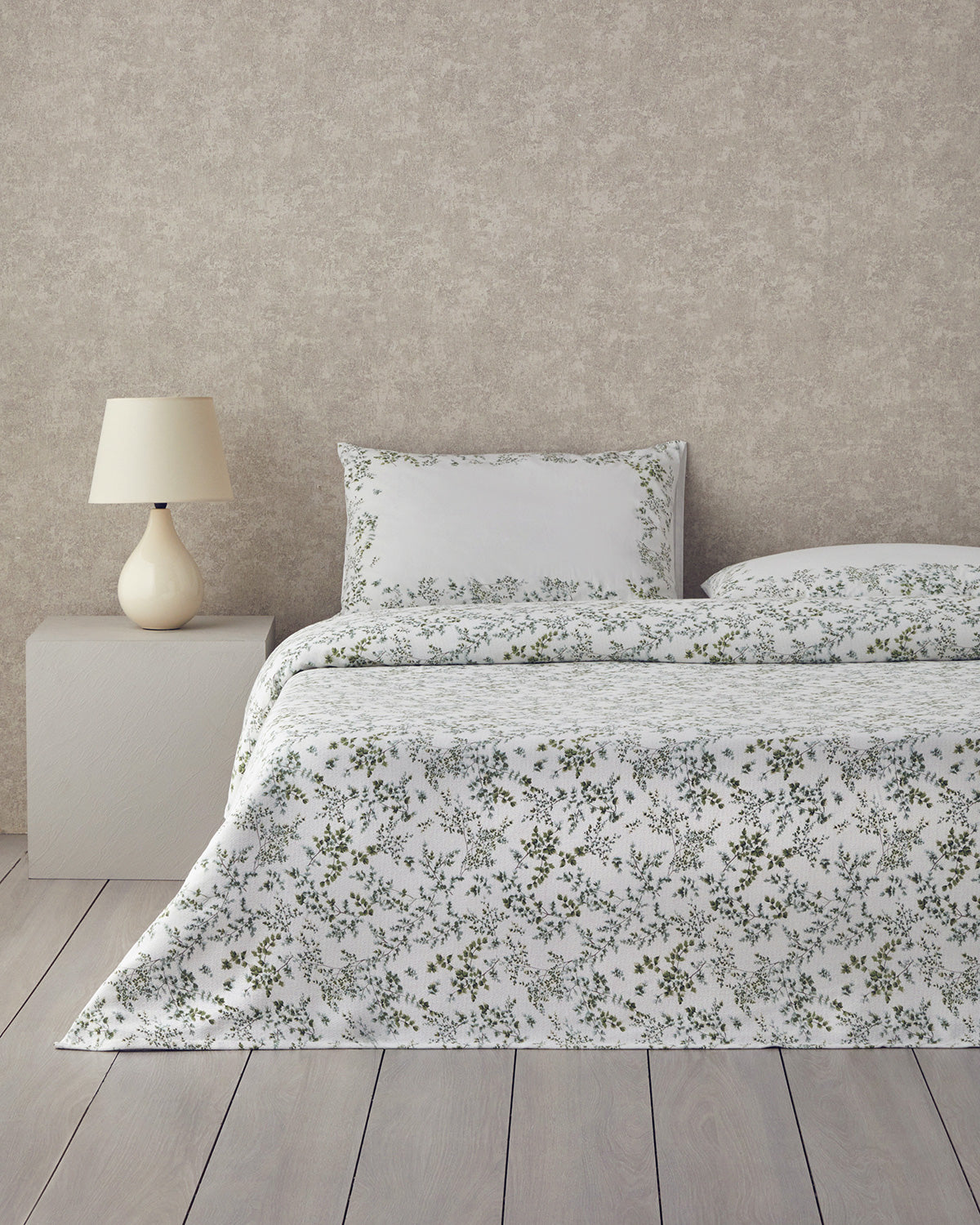 Natur Printed Cotton Summer Blanket Set Green - Single 150x220 cm
