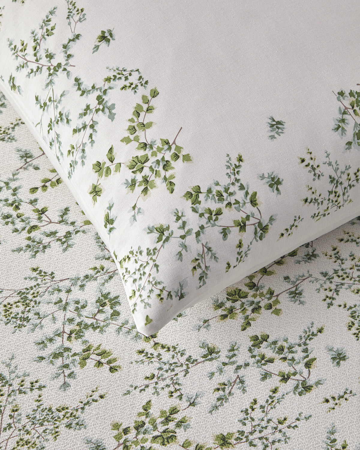 Natur Printed Cotton Summer Blanket Set Green (view 3)