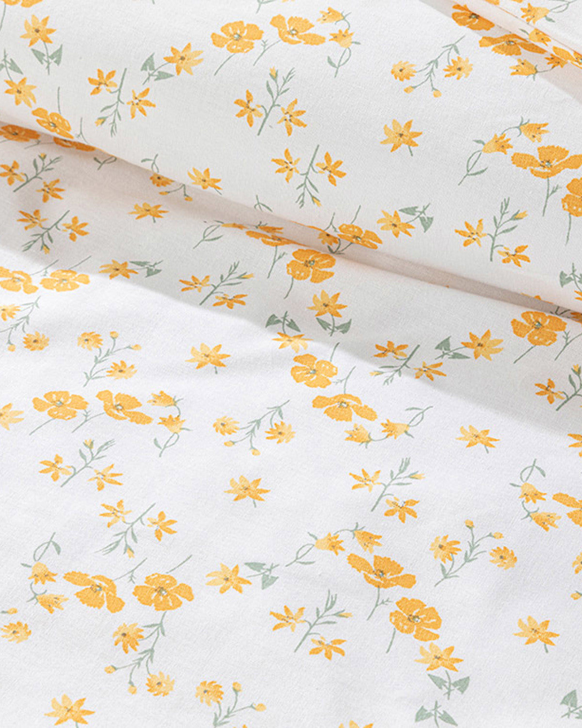 Summer Blossom Cotton Double Size Duvet Cover Set 200x220 cm Yellow (view 3)
