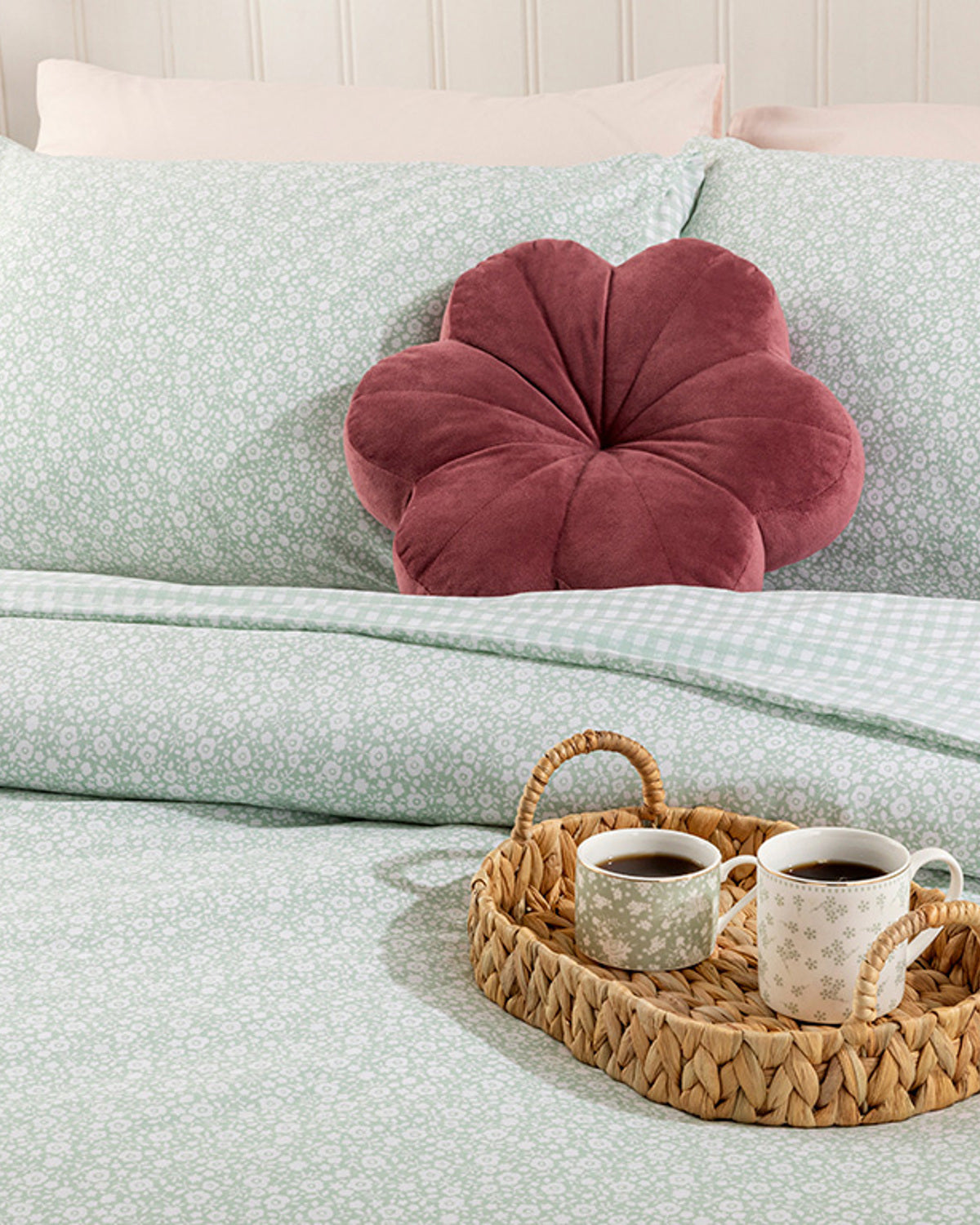 Liberty Blossom Cotton Double Size Duvet Cover Set 200x220 cm Celadon