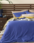 Plain Cotton Single Size Duvet Cover Set 160x220 cm Pansy Purple - Kiwi