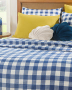 Gingham Printed Single Size Summer Blanket 150x220 cm Navy Blue (view 2)