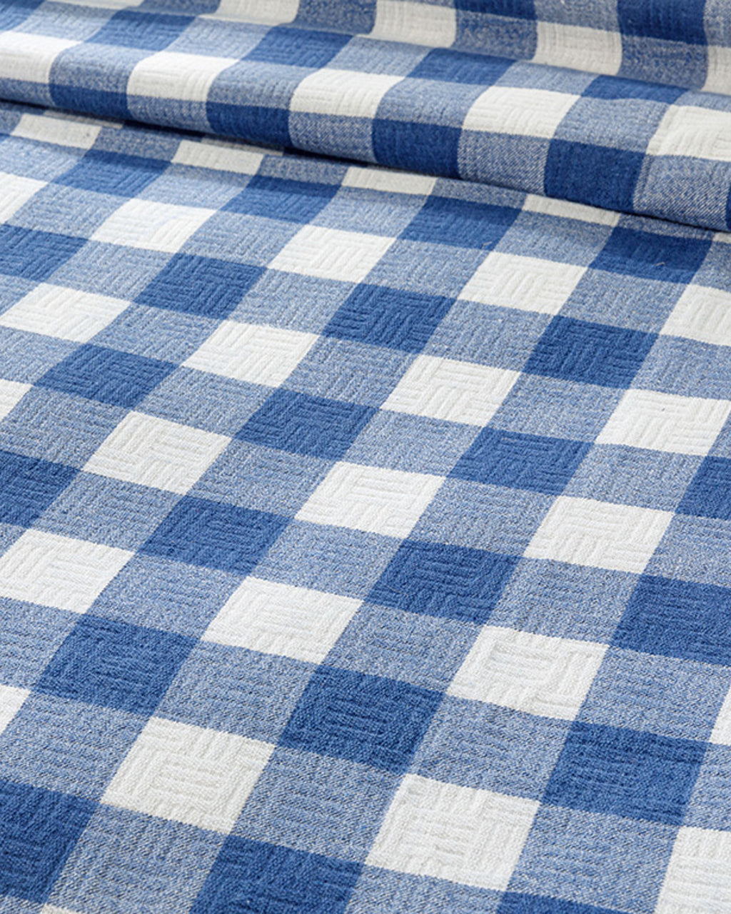 Gingham Printed Single Size Summer Blanket 150x220 cm Navy Blue (view 3)