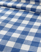 Gingham Printed Single Size Summer Blanket 150x220 cm Navy Blue (view 3)