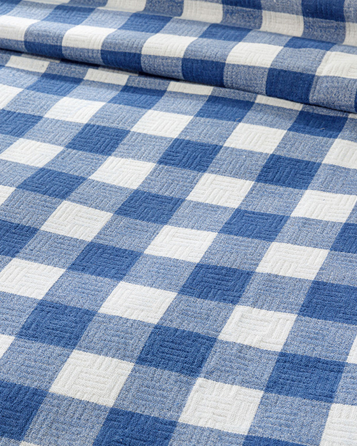 Gingham Printed Single Size Summer Blanket 150x220 cm Navy Blue (view 3)