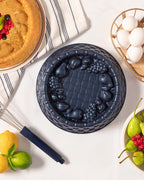 Confetti Cast Granite with Fruits Pie Pan 25x6 cm - Navy Blue