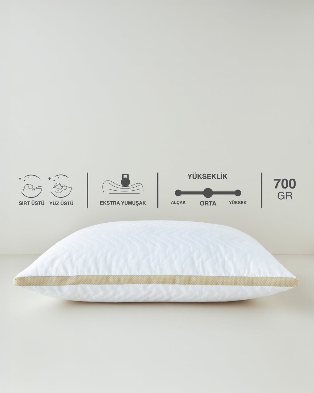 Air Plus Microfiber Pillow 50x70 cm White-Gold (view 5)