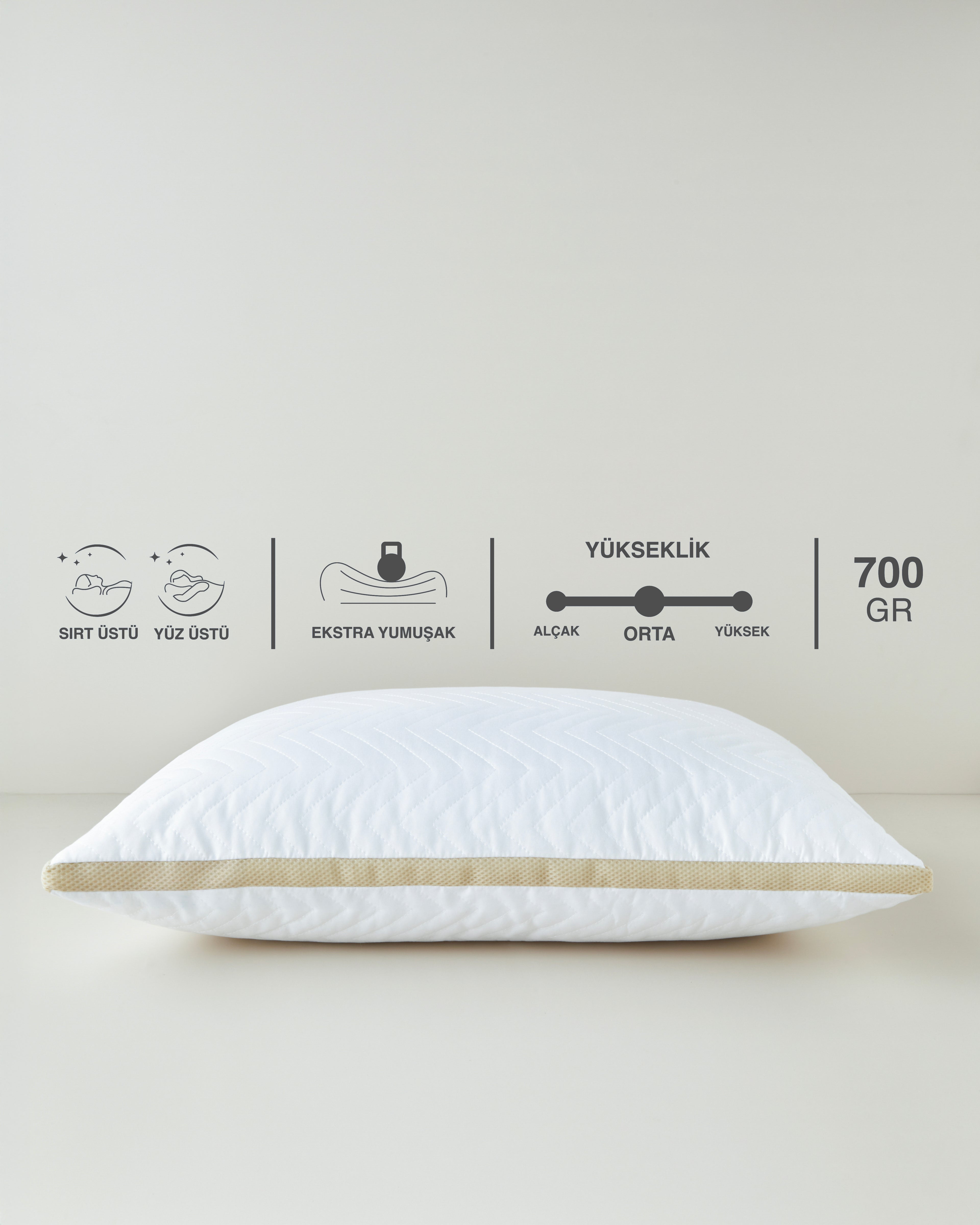 Air Plus Microfiber Pillow 50x70 cm White-Gold (view 5)