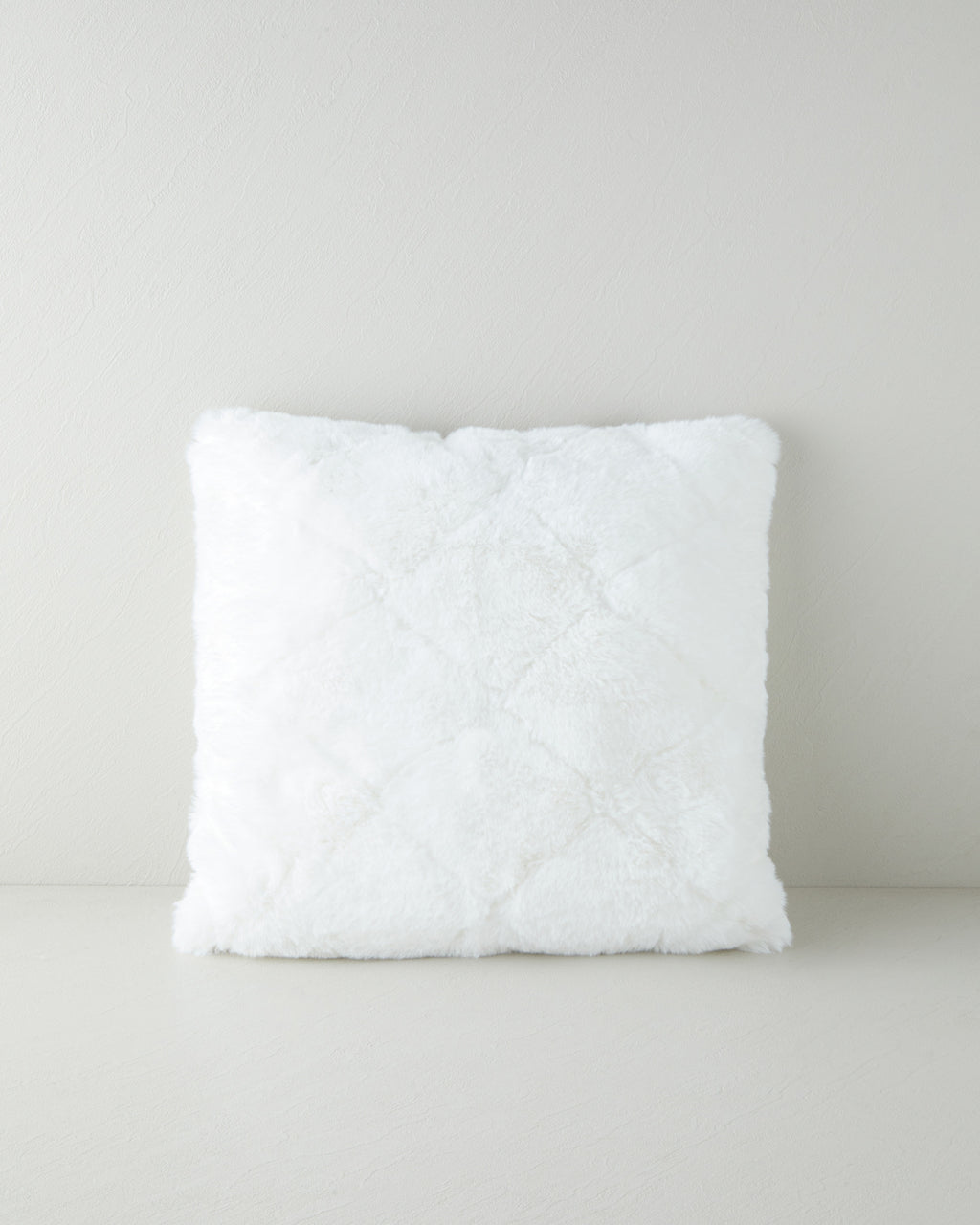 Soft Touch Rabbit Plush Toss Pillow Cover 45x45 cm - White
