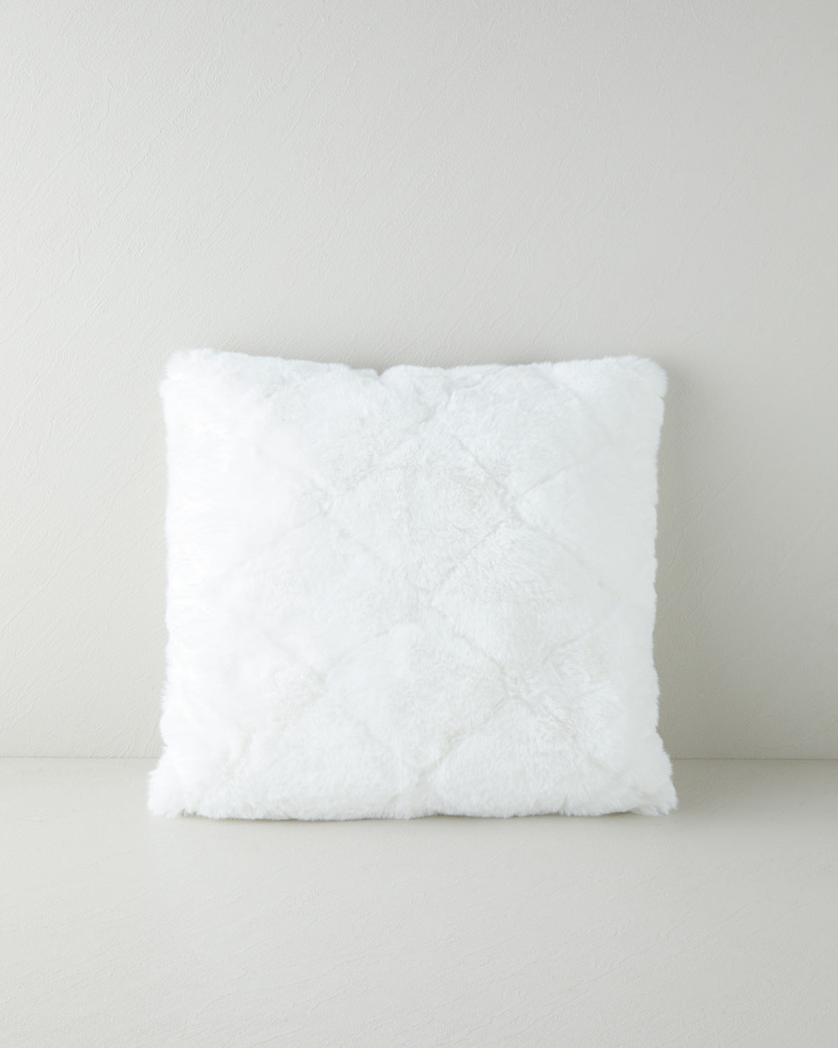 Soft Touch Rabbit Plush Toss Pillow Cover 45x45 cm - White