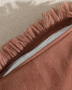 Fluffy Plush Toss Pillow Cover 45x45 cm Dark Dusty Rose (view 3)