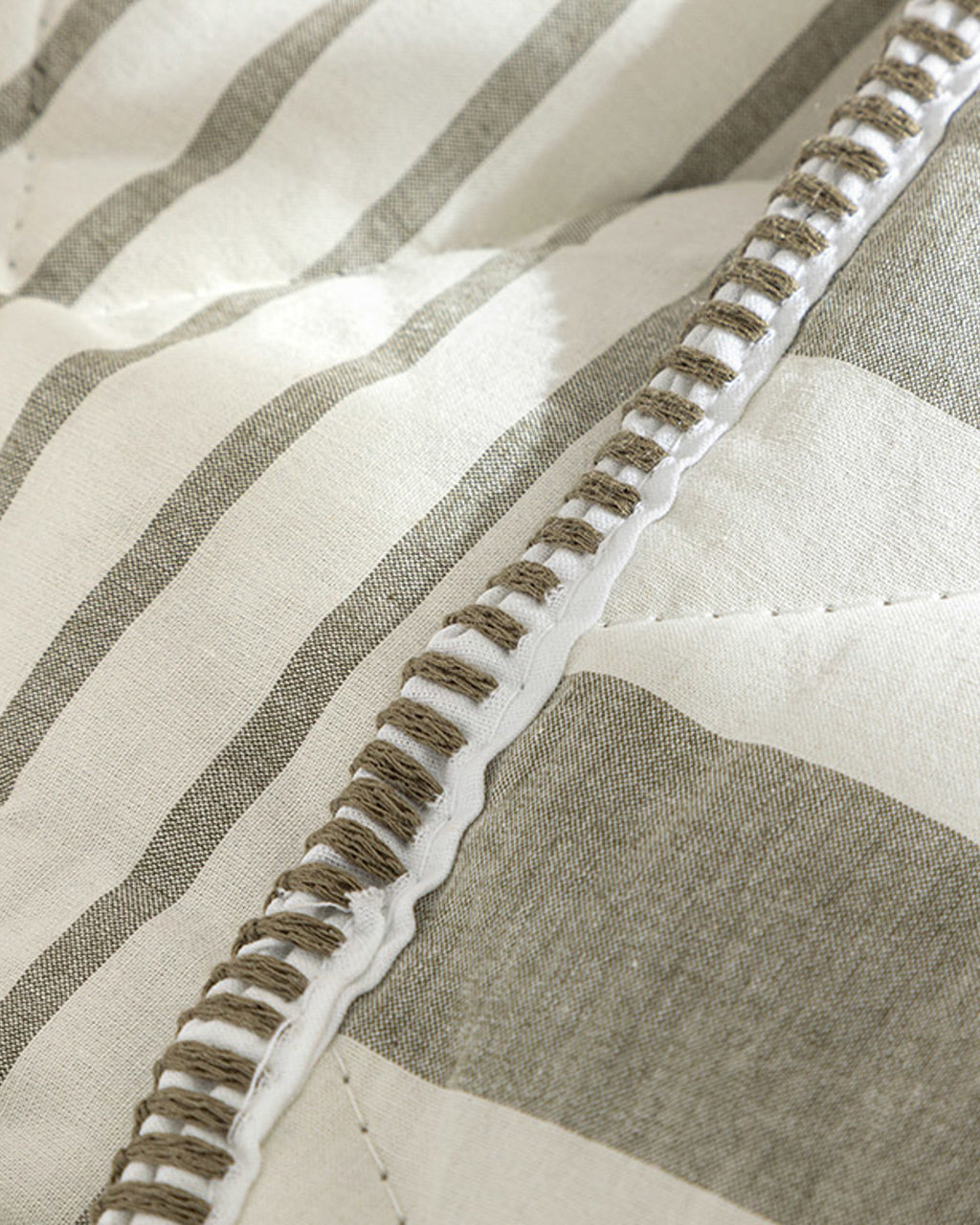 Stripe Cotton Baby Quilt Set 95x145 cm Gray (view 4)