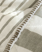 Stripe Cotton Baby Quilt Set 95x145 cm Gray (view 4)