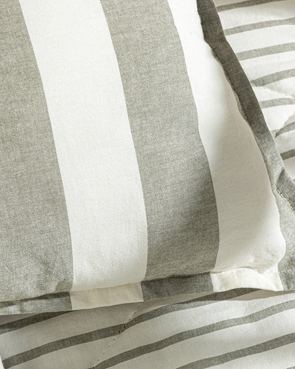 Stripe Cotton Baby Quilt Set 95x145 cm Gray (view 5)