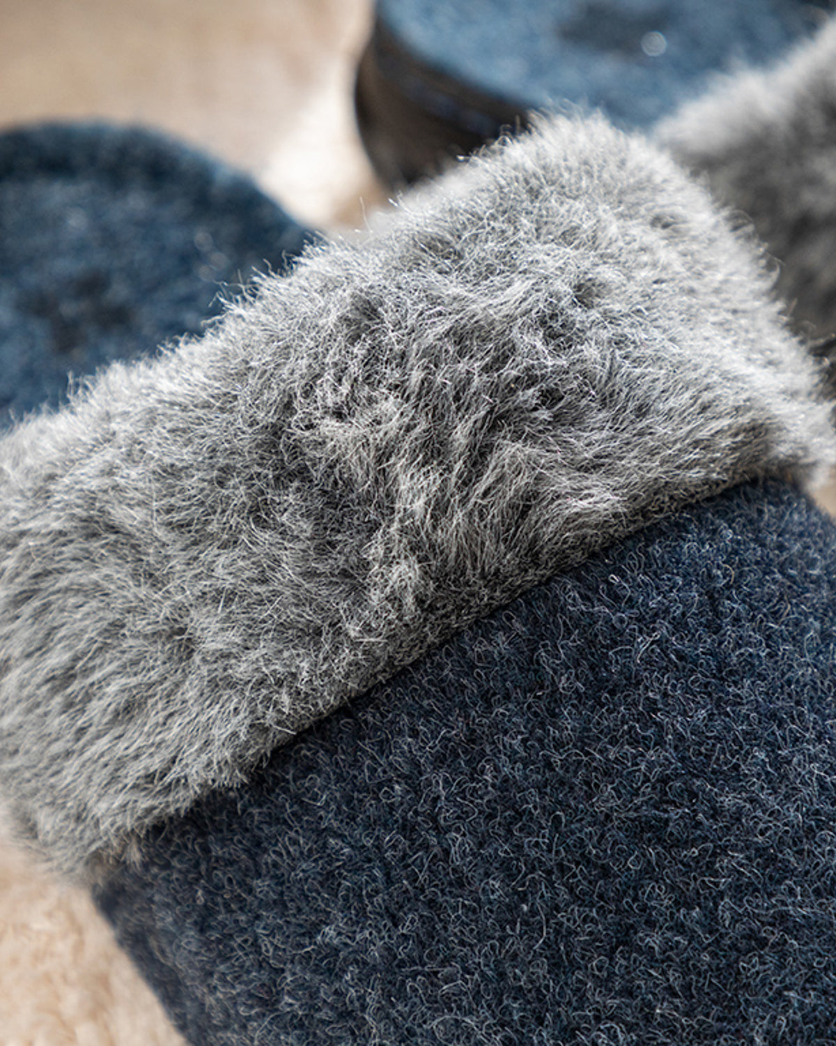 Pureness Felt Women House Slippers Navy Blue - 37 (view 2)