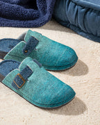 Tie-Dye Felt Women House Slippers 36 Blue