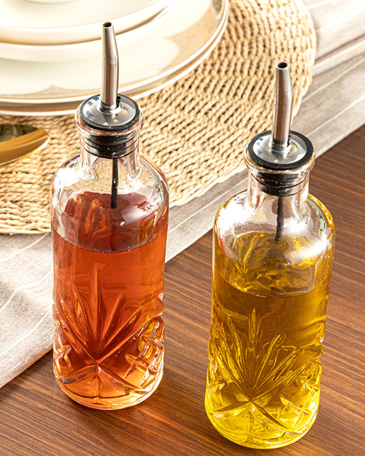 Bony Glass 2 pcs Oil Bottle 18 cm Transparent (view 2)